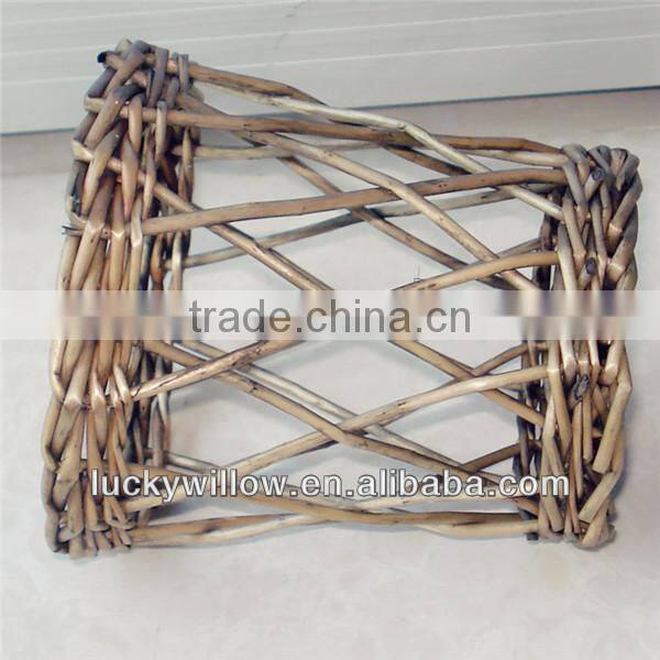 Decorative small glass wicker basket candle holder