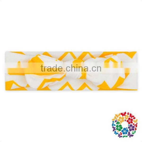 Animal printed white elastic baby knot headband