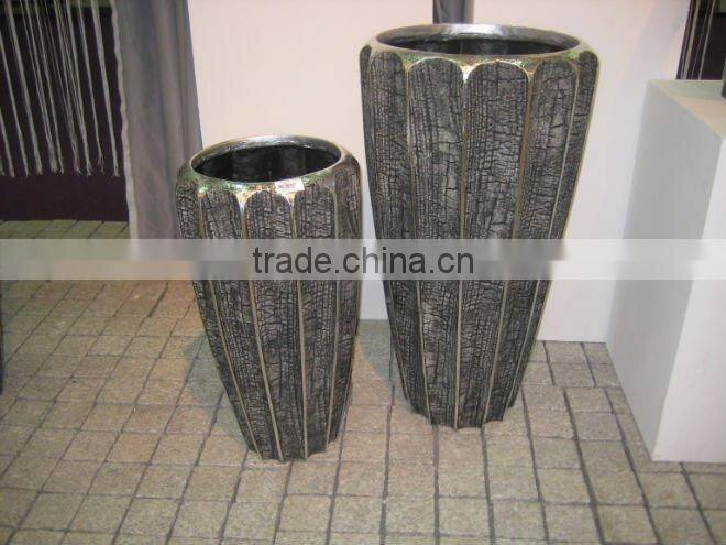 Indoor wooden finish vase flower planter garden pot