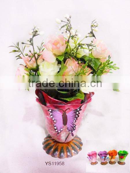 YS11958 5 inch high small wrought iron flower vase with top quality