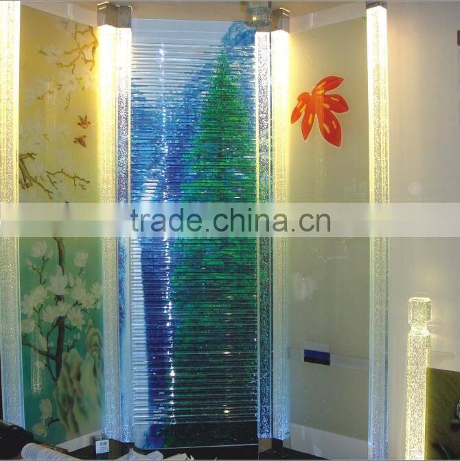 glass bubble pillar with led light for interior decoration