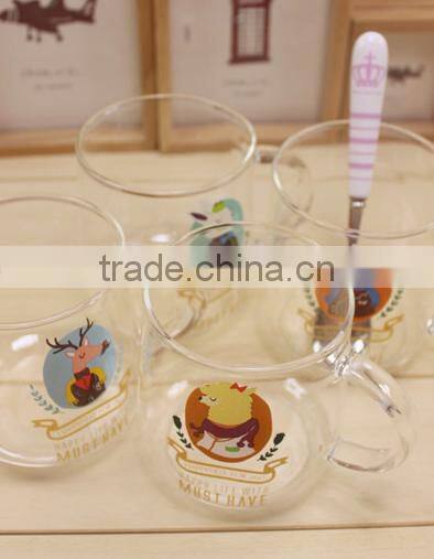 Hand made glass hot chocolate mugs with handle