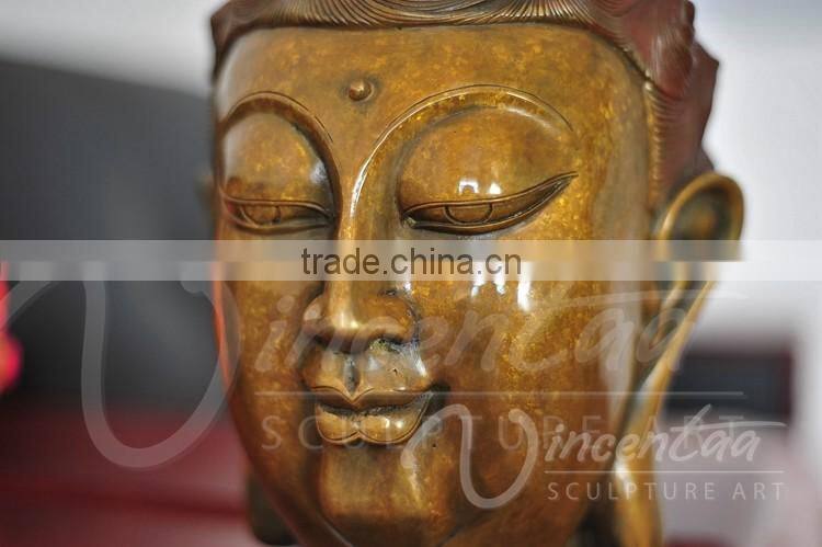 outdoor decoration metal large buddha head statues for sale