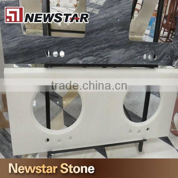 Newstar polished double sink bathroom countertop