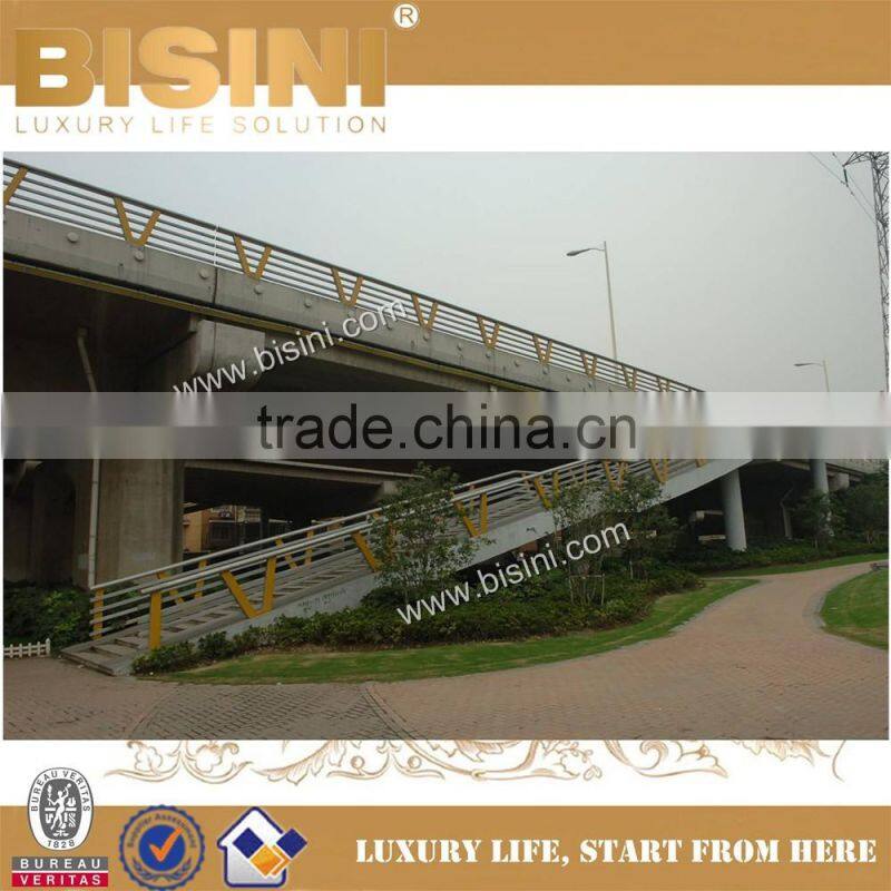Dark Yellow Colour V Type Steel Structure Guardrail for Viaduct Bridge,Customized Decorative Guard Bar (BF08-Y10030)