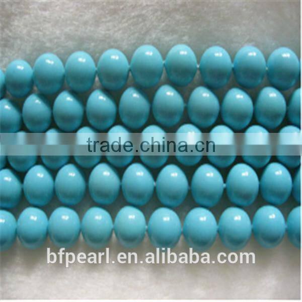 14mm Blue Shell Pearl Beads Strand