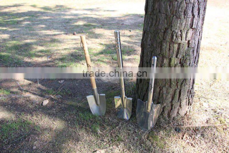 high grade and quality all stainless steel survival camping garden shovel