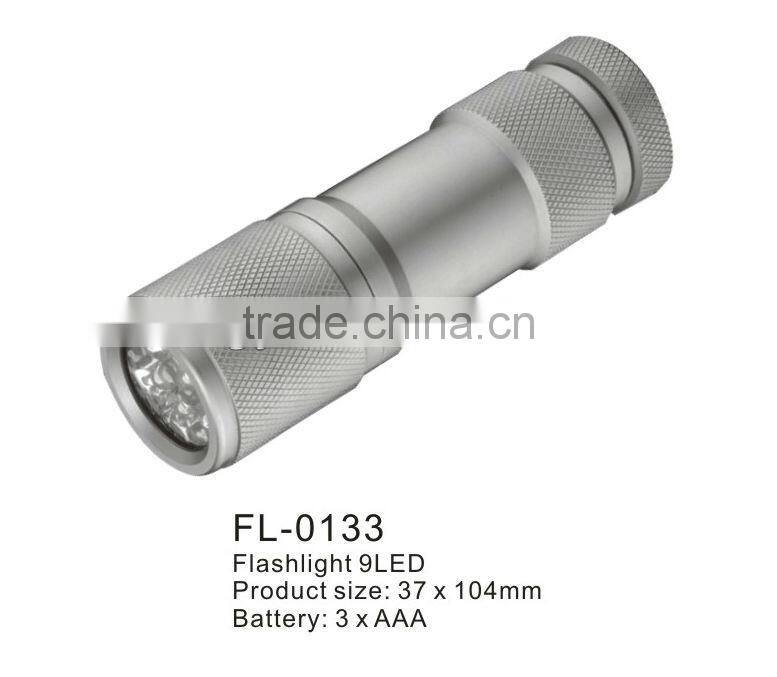 9 led aluminum flashlight/emergency led light