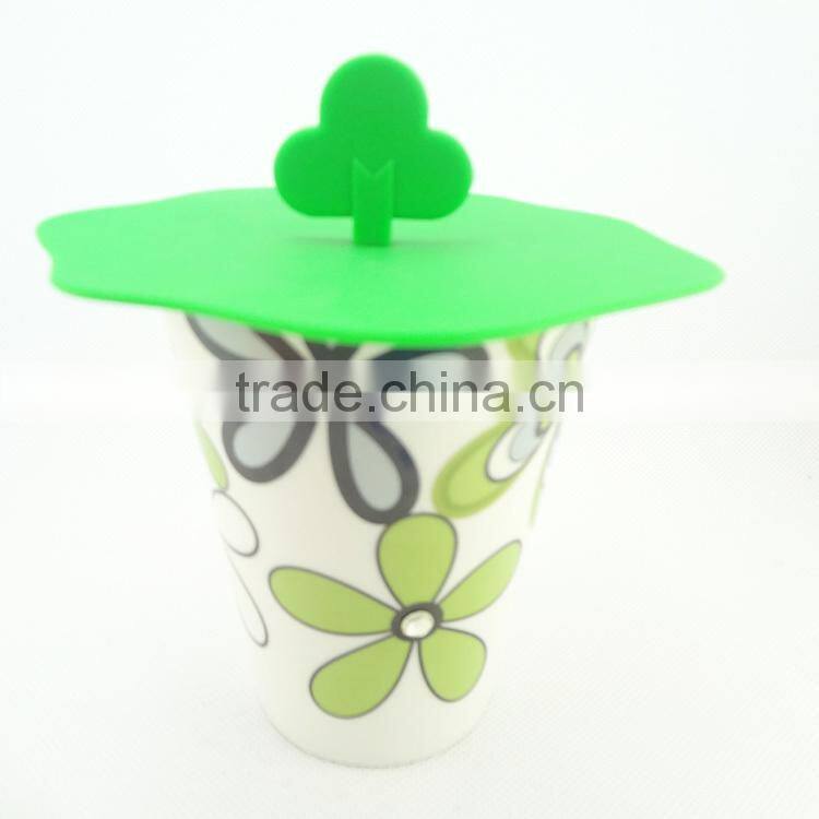 Silicone Cup Lids Tree Leaf Mug Cover Silicone Glass Cover Suction Lids for Coffee and Tea Cup
