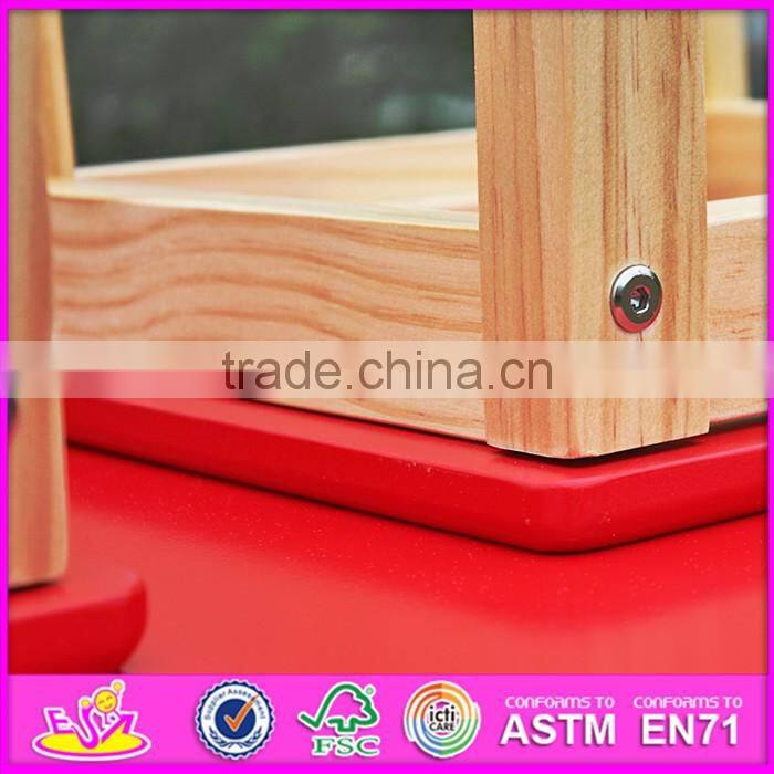 2016 new design home / school / kindergarten red solid wooden toddler table and chairs W08G134
