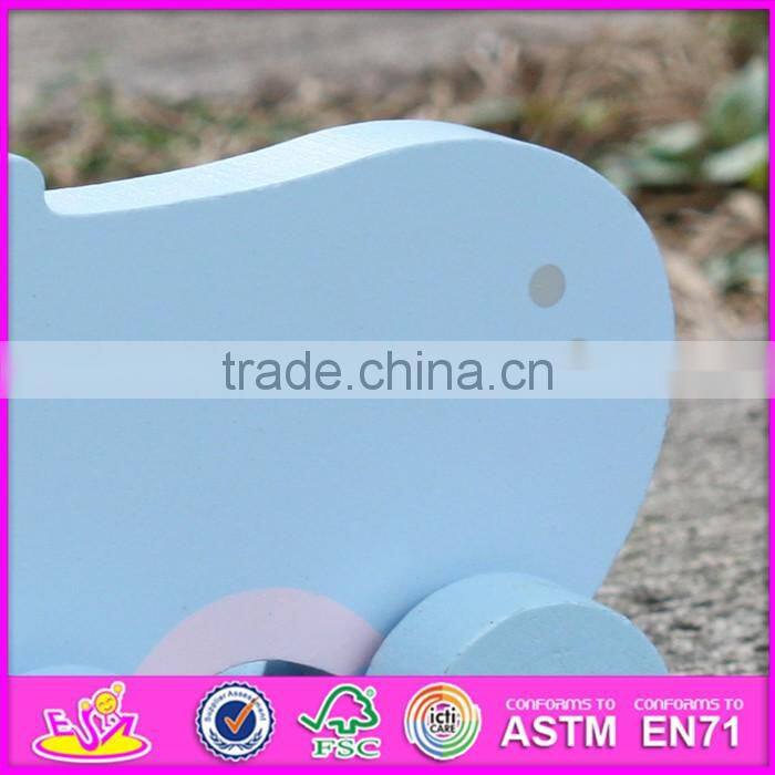 2017 New products kids animal toy wooden toy wheels W04A317