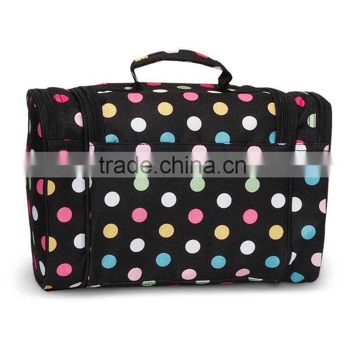 2015 New Fashion Toiletry Cosmetic Bag for Women with Polka Dot Color
