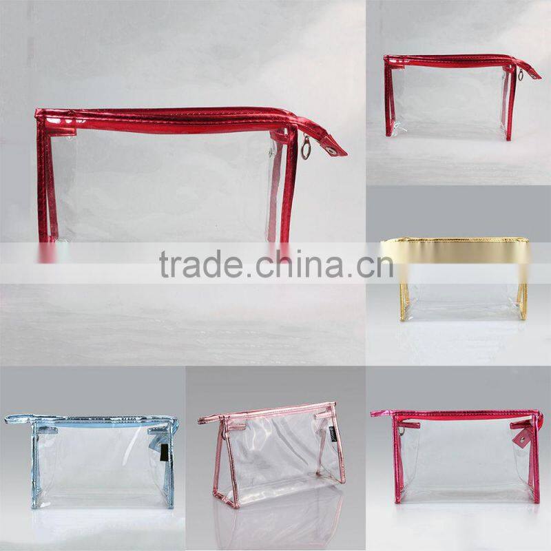 Eco-friendly Large Compartment clear PVC women handbags recyled wash organizer bags waterproof makeup pouch