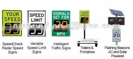 Pole Mount Radar Speed Signs / Portable Traffic Flashing Speed Limit Signs LED Warning Sign Powered Solar Radar Speed Sign
