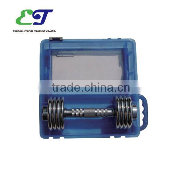 Chrome adjustable dumbbell set with carrying box