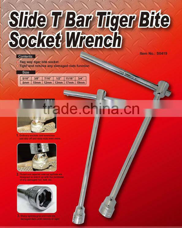Slide T Bar Tiger Bite Socket Wrench