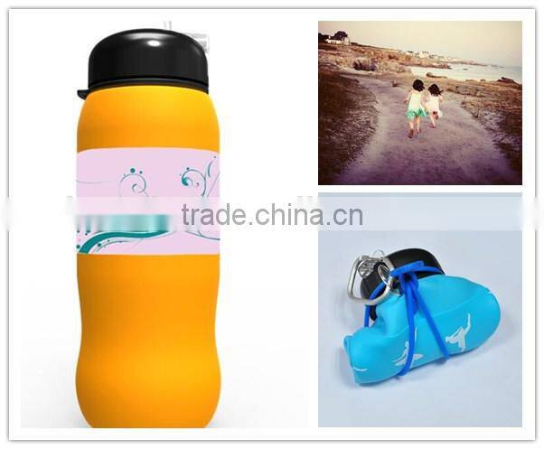 Novelty ideal gift silicone kid water bottle for school