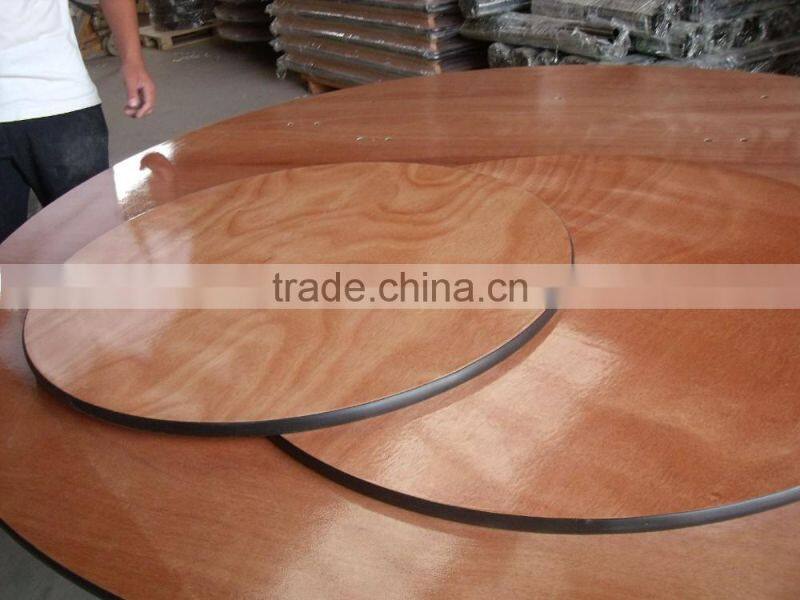 Round Wooden Folding Table With PVC Edge For Sale