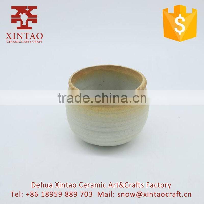 Dehua factory supply Very cheap China pottery art brown ceramic flower pots for plants