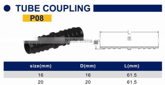 TY High quality PP compression fittings TUBE COUPLING eco-friendly Cheap Price Full Size factory price list discount