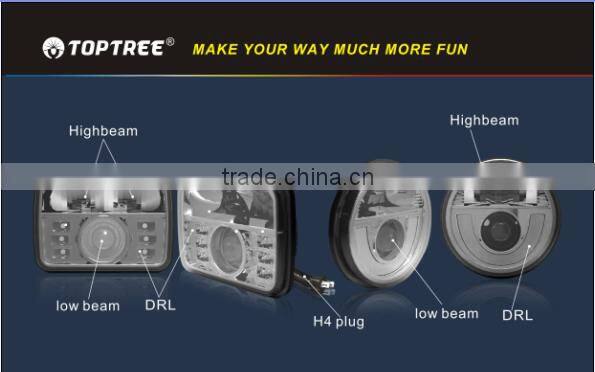 7 inch jeep wrangler led car headlight ip67 9-33v ECE R112 DRL headlamp