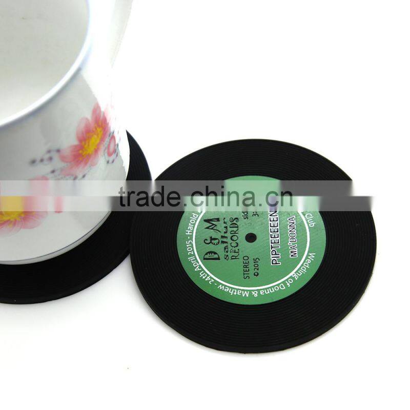 Eco-friendly promotional button shape non-slip silicone cup coasters