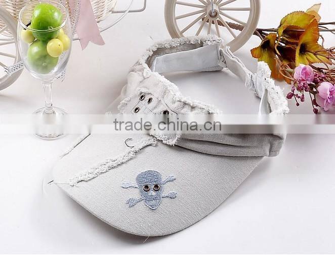 high quality sun visor cap with embroidery logo made in Guangdong