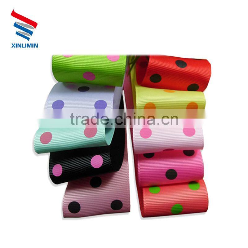 xiamen personalized character spots printed ribbon grosgrain