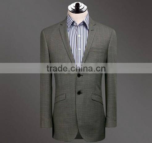High quality houndstooth business suits/ italy style suits for men/ functional buttons on sleeve.