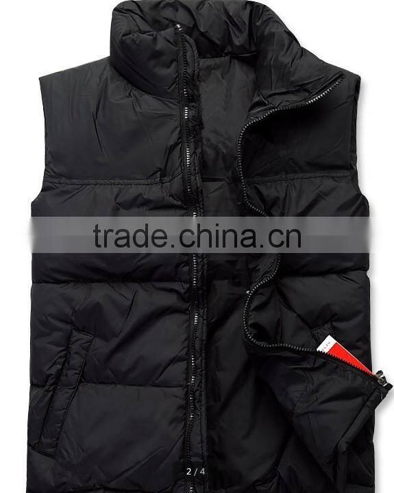 Vests Men women Sleeveless Jacket 2014 Autumn Winter High Quality Cotton-padded Waistcoat BLACK BOMBER JACKET
