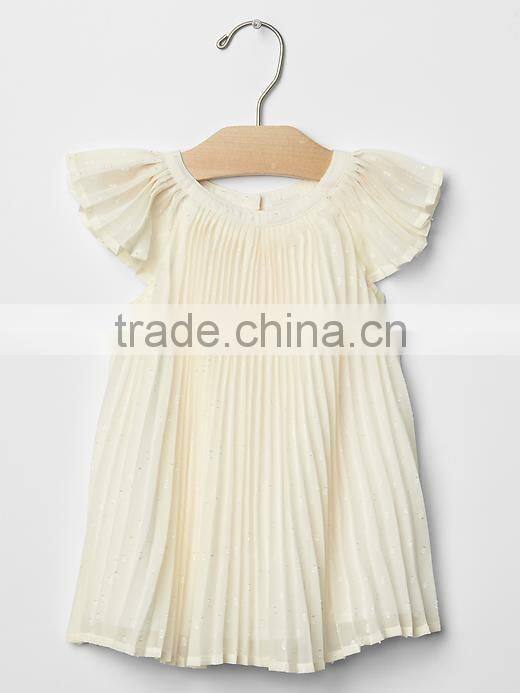 Fancy One Year Old Baby Party Eyelet Flutter Dresses For Baby Girl HSD5050