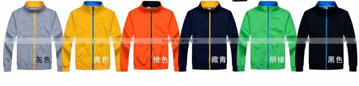 Custom stand collar color men's fitness hoodie polar fleece with zipper no hoods