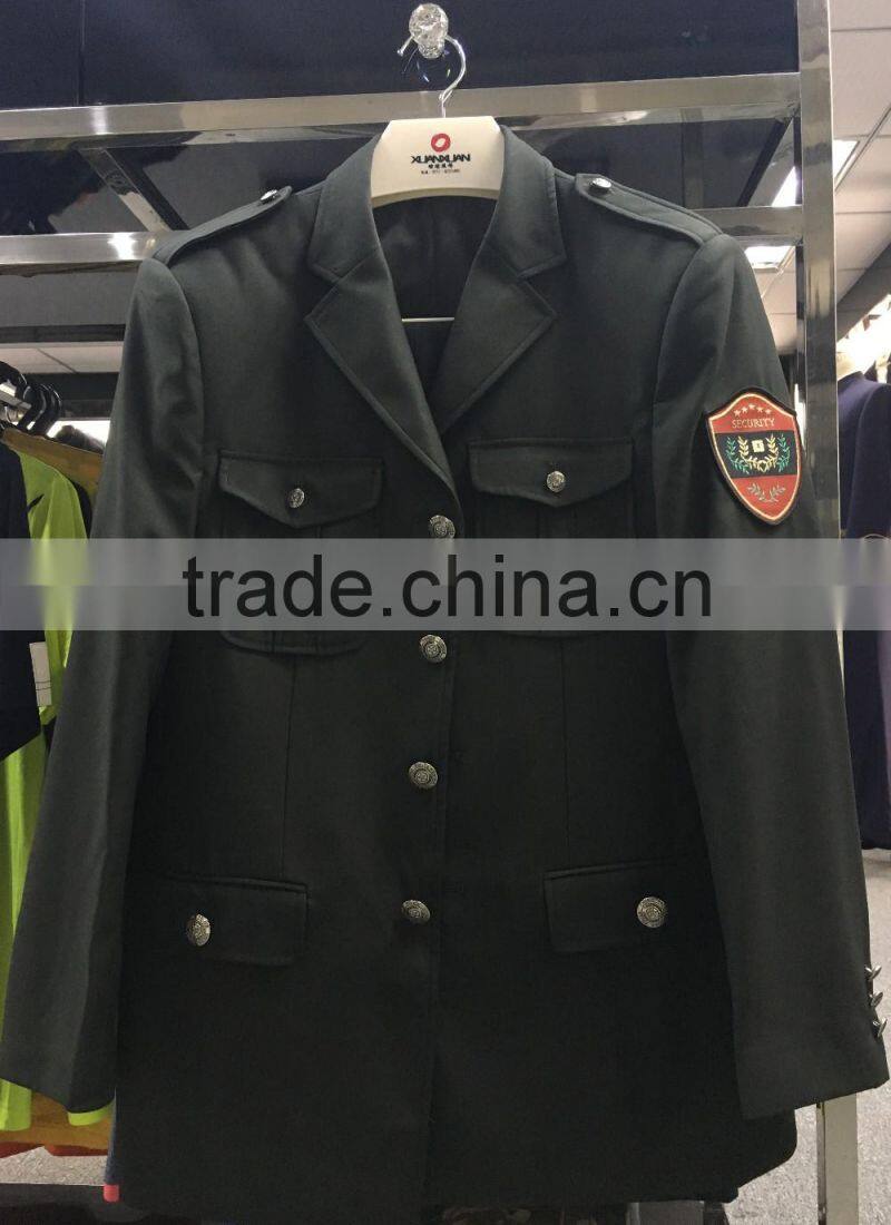 2015High quality army green security uniform for workers