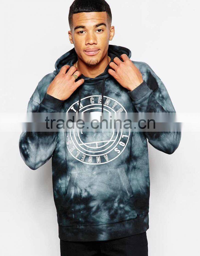 2016 new tie-dye printing hooded mens crewneck printed hoodies sweatshirts