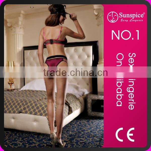 High Quality Pink Mesh Sexy Police Girl Uniform