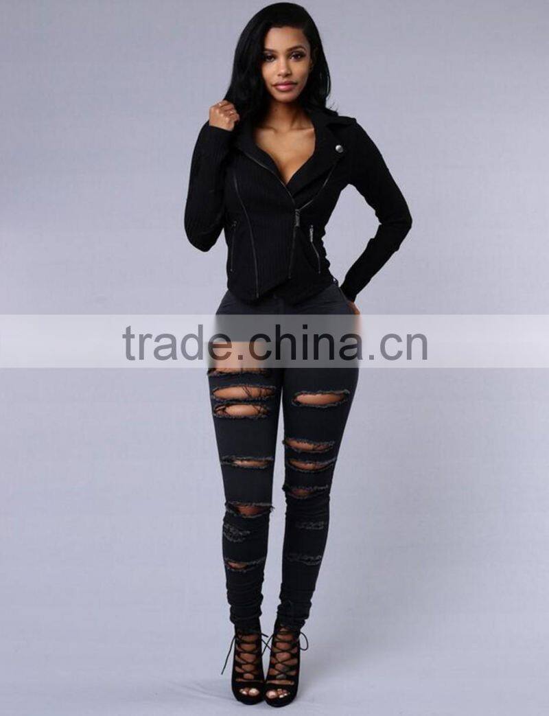 Fashion personality women jeans comfortable jeans female brand in stock accept small order