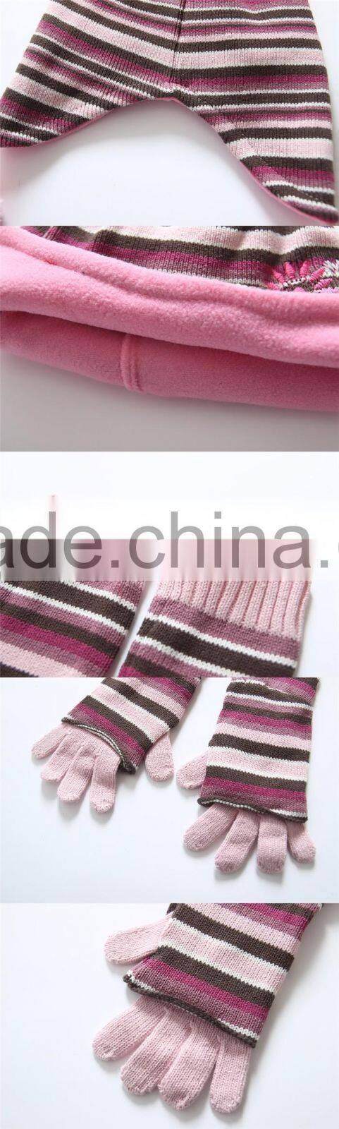 Latest Accessories Kids Baby Girls Winter Knitted Cashmere Scarf Hat Glove