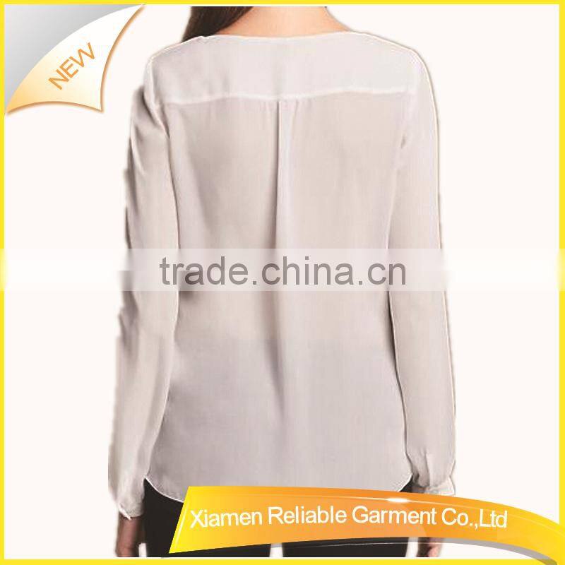 White Pure new model plain chiffon shirt