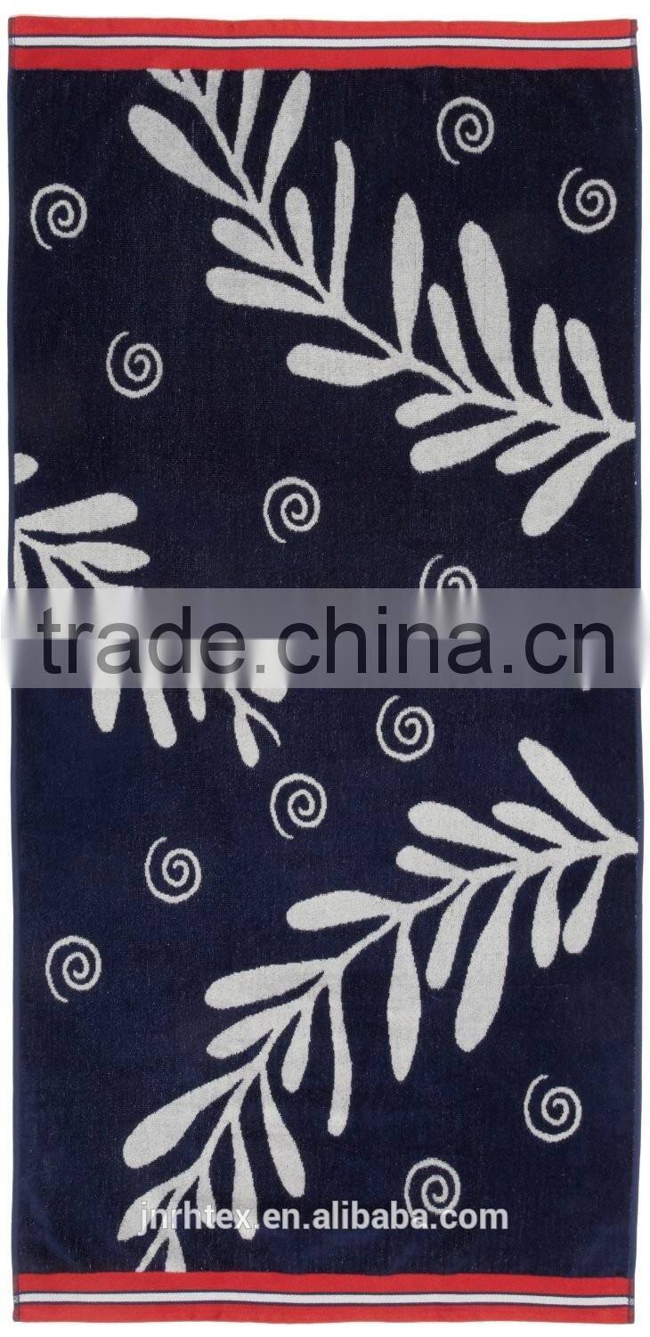 Custom brand jacquard woven logo bath towels