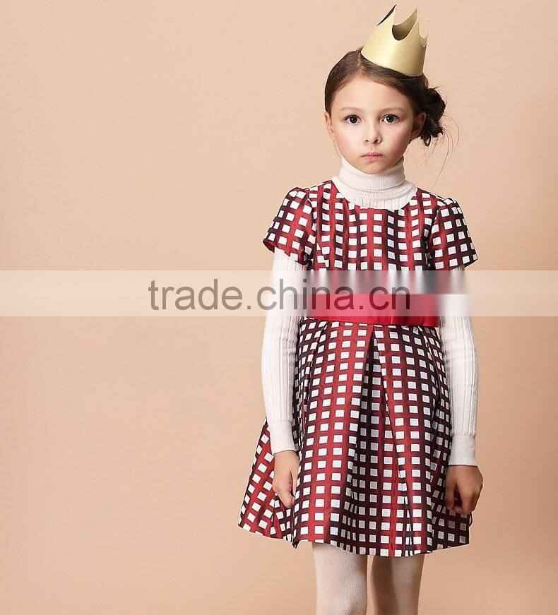 2017 high quality one piece design spring summer short sleeve baby girl party dress children frocks designs