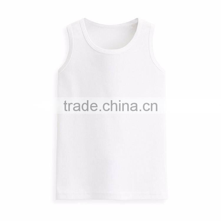 Children Clothing Fashion Style Newest Design Custom Kids Wholesale Plain White Tank Top