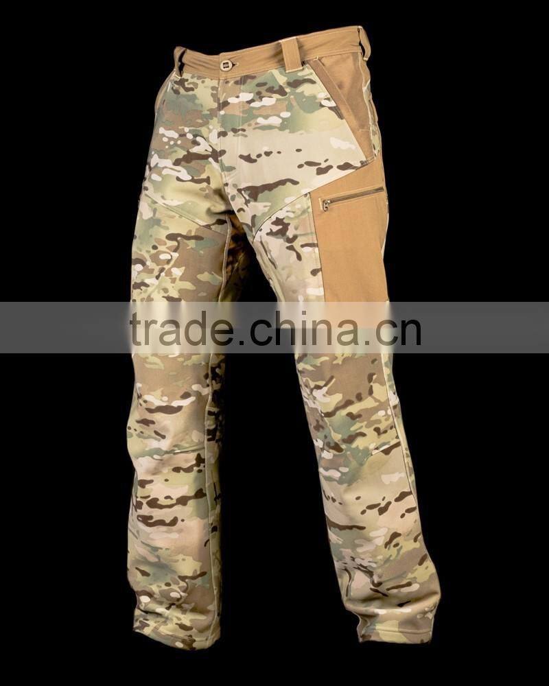 Custom Breathable long Hiking Fashion Camou Softshell Pants With Pockets