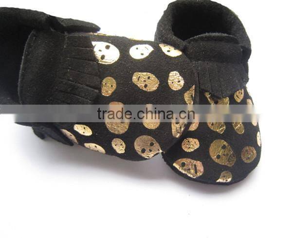 2015 kinghoo shoes wholesale baby moccasins skull design infant baby shoes