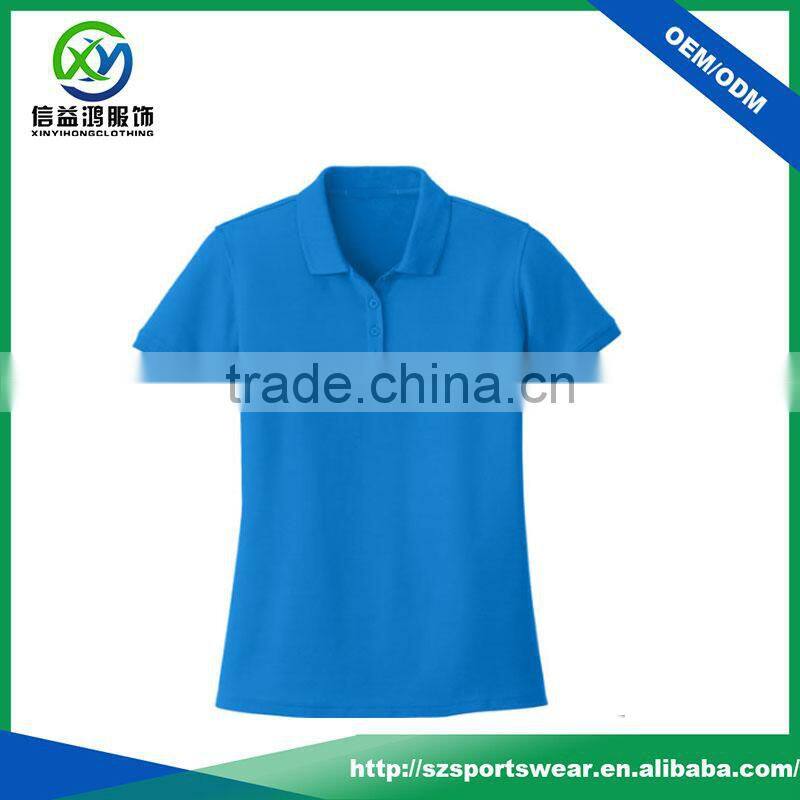 Classic design cotton spandex blend 4 button ladies polo shirt
