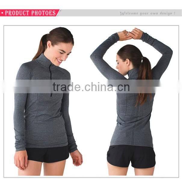 Dong guan sweatshirt manufacturer custom half zip sweatshirt for women