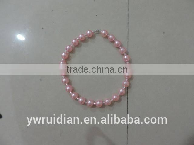 baby girl summer necklaces round pearl jewelry pink kids clothing decor 2016 wholesale children clothes decor