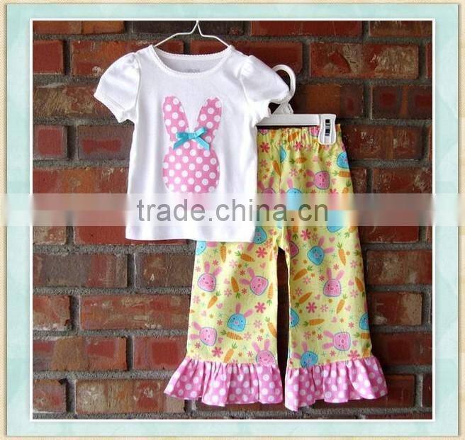 lovely cotton ruffled children's bunny easter boutique clothing easter childrens boutique clothing 2017 kids clothing wholesale