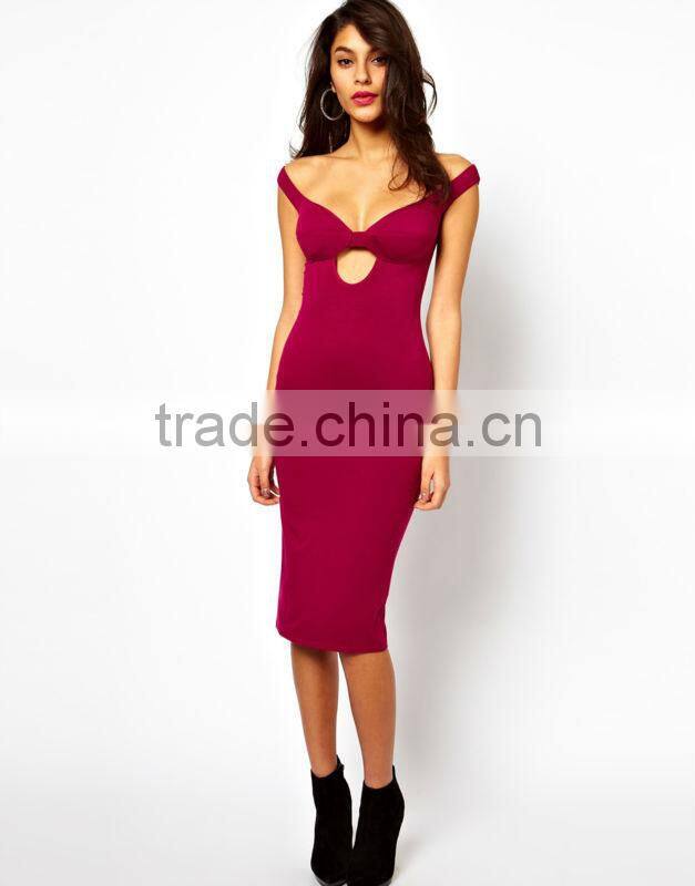 Off Shoulder Dress With Cut Out