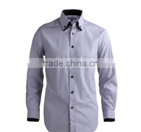 Fancy grey color long sleeve double collar men's dress shirt for men