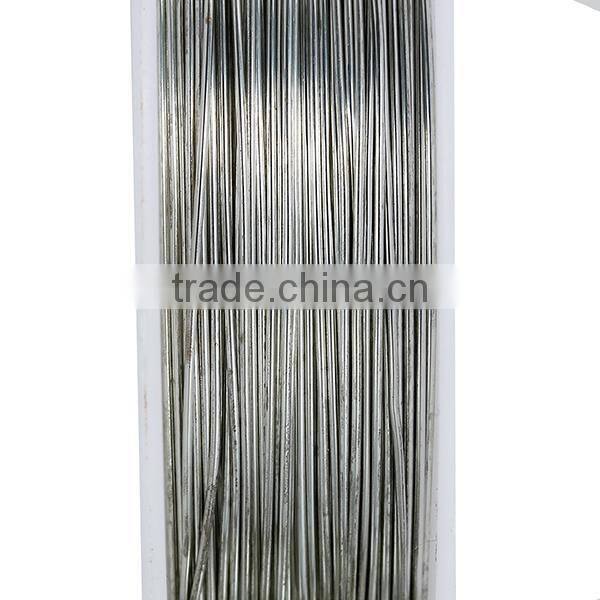 Copper Beading Wire Thread Cord Round Silver Tone 0.5mm Dia. , 2 Rolls